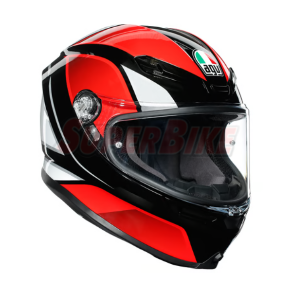 CASCO AGV K6 HYPHEN BLACK RED WHITE COL 004 CASCO AGV K6 HYPHEN BLACK RED WHITE COL 004